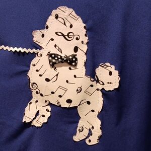 50s Retro Vintage Poodle Skirt. Blue and White A-Line Skirt